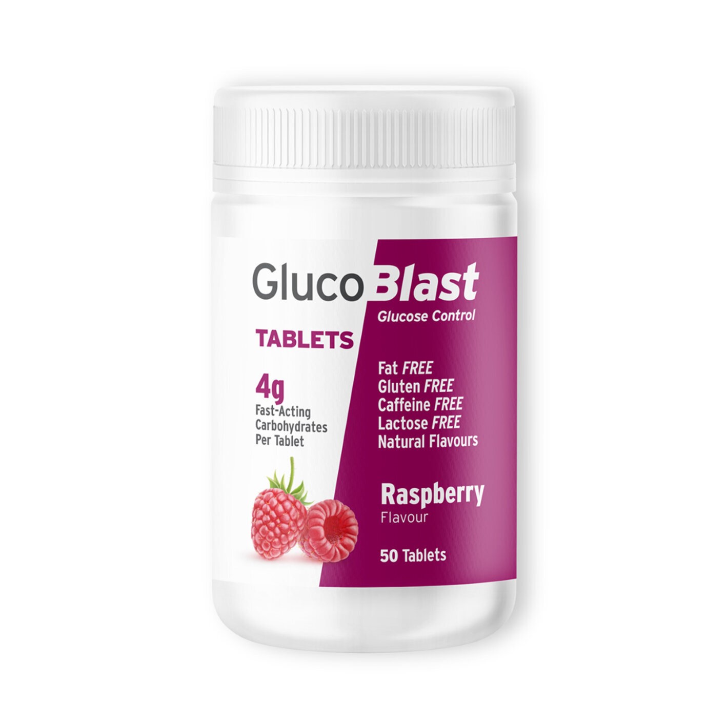 Gluco Blast Tablets 50 Raspberry
